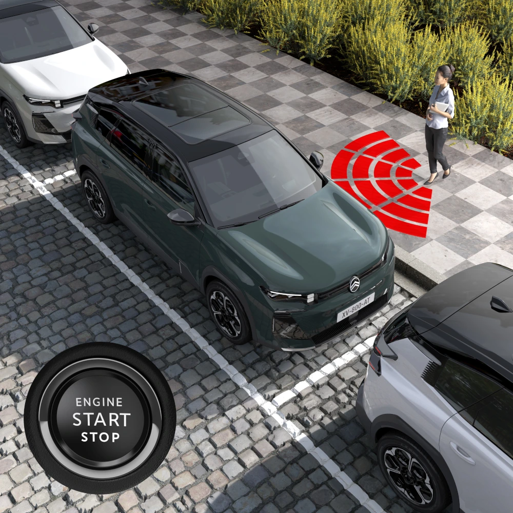 Top view C5 Aircross highlighting Vision 360°, safety, visibility and technology for a confident manoeuvring experience